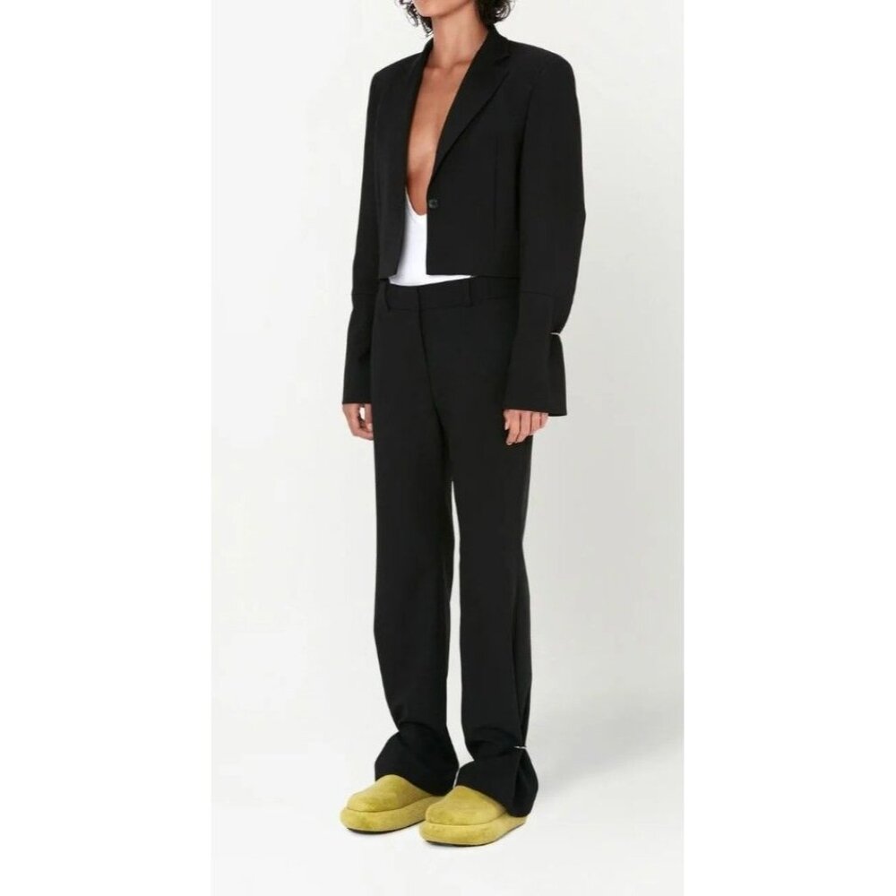 JW Anderson Ring Detail Slim-leg Black Trousers Wool Pants Women's Size 4 NWT